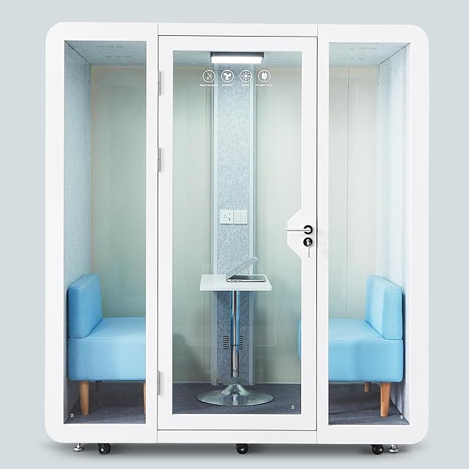 Mobile Office Pod Booth, Sound Pod, Large Space SoundProof Pod 2-4 People by GEARONIC