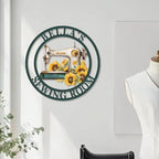 Custom Sewing Room Wall Decor Sign, Personalized Sunflower Sewing Machine Craft - Image 2