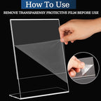 StyEdEk 6 Pack 8.5x11 Inch Acrylic Sign Holder Clear Plastic Table Paper - Image 3
