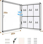 Mifuro 28"x26" Enclosed Bulletin Board, Lockable Weather-Resistant Aluminum - Image 5