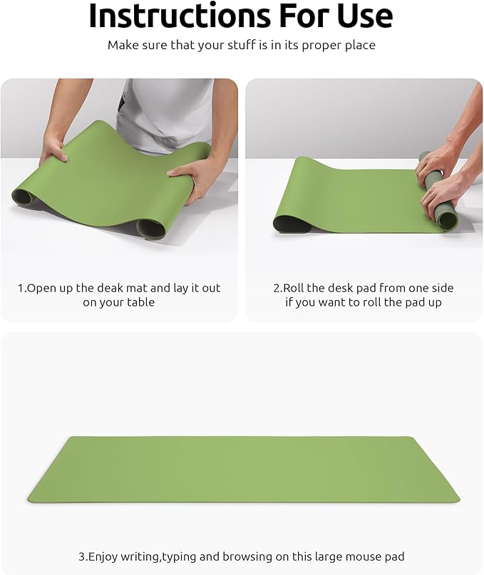 YSAGi Leather Desk Protector, Office Mat, Large Mouse Mat, Non-Slip PU Leather - Image 9