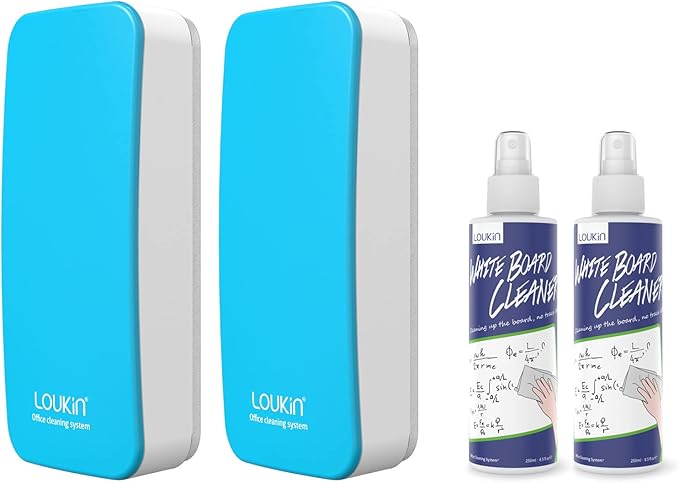 loukin 2 Pack Magnetic Dry Erase Eraser, Glass Board Remover, 3.4 fl oz by LOUKIN