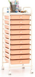 Giantex 10-Drawer Storage Cart w/Universal Wheel, Rolling Cart w/Handle by Giantex