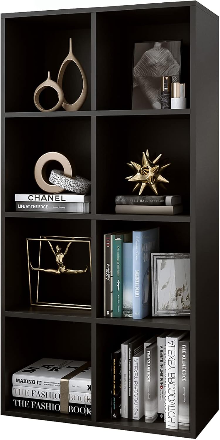 OSCHF 8-Cube Storage Shelf Bookcase, Black
