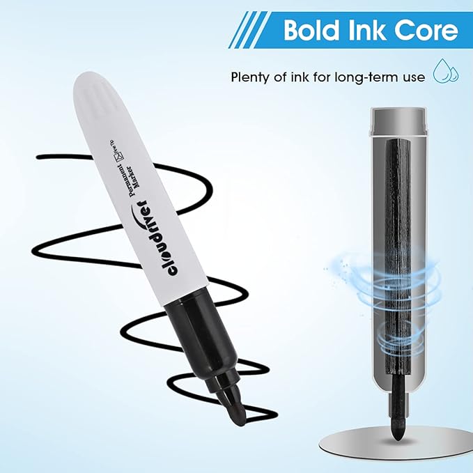 cloudriver Jumbo Size Permanent Markers, 20 Pack, Large Permanent Markers - Image 2