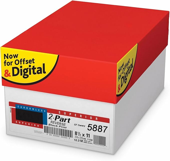 8.5 x 11 Superior Carbonless Paper, 2 Part Reverse, 500 Sets, 000 Sheets by PrintingSuppliesDirect
