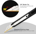 NEWISHTOOL 3 Pack Utility Knife Box Cutter Retractable, Titanium Coating Edge - Image 3