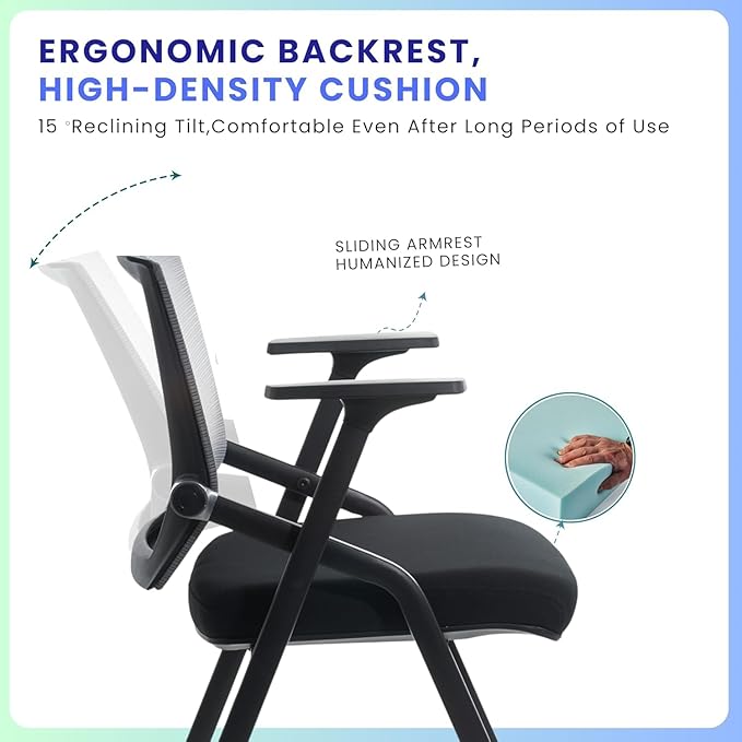 BLANEDUO Conference Room Chairs, Folding Office Desk Chair - Image 3