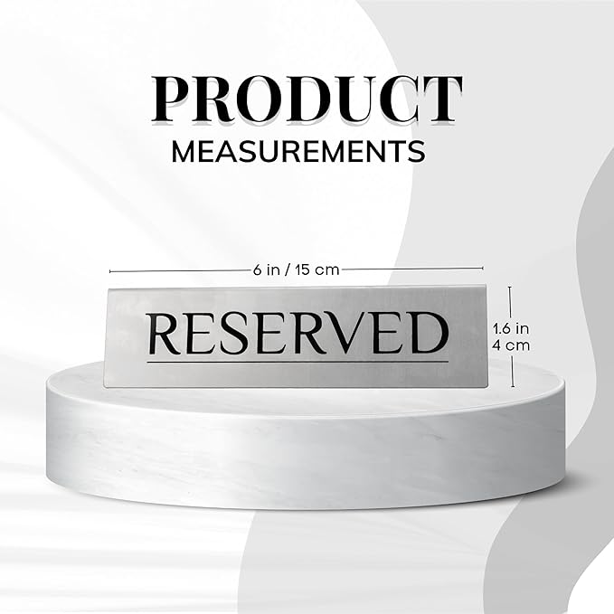 6 Reserved Table Signs – Silver Stainless Steel | Elegant, Durable & Reusable - Image 2