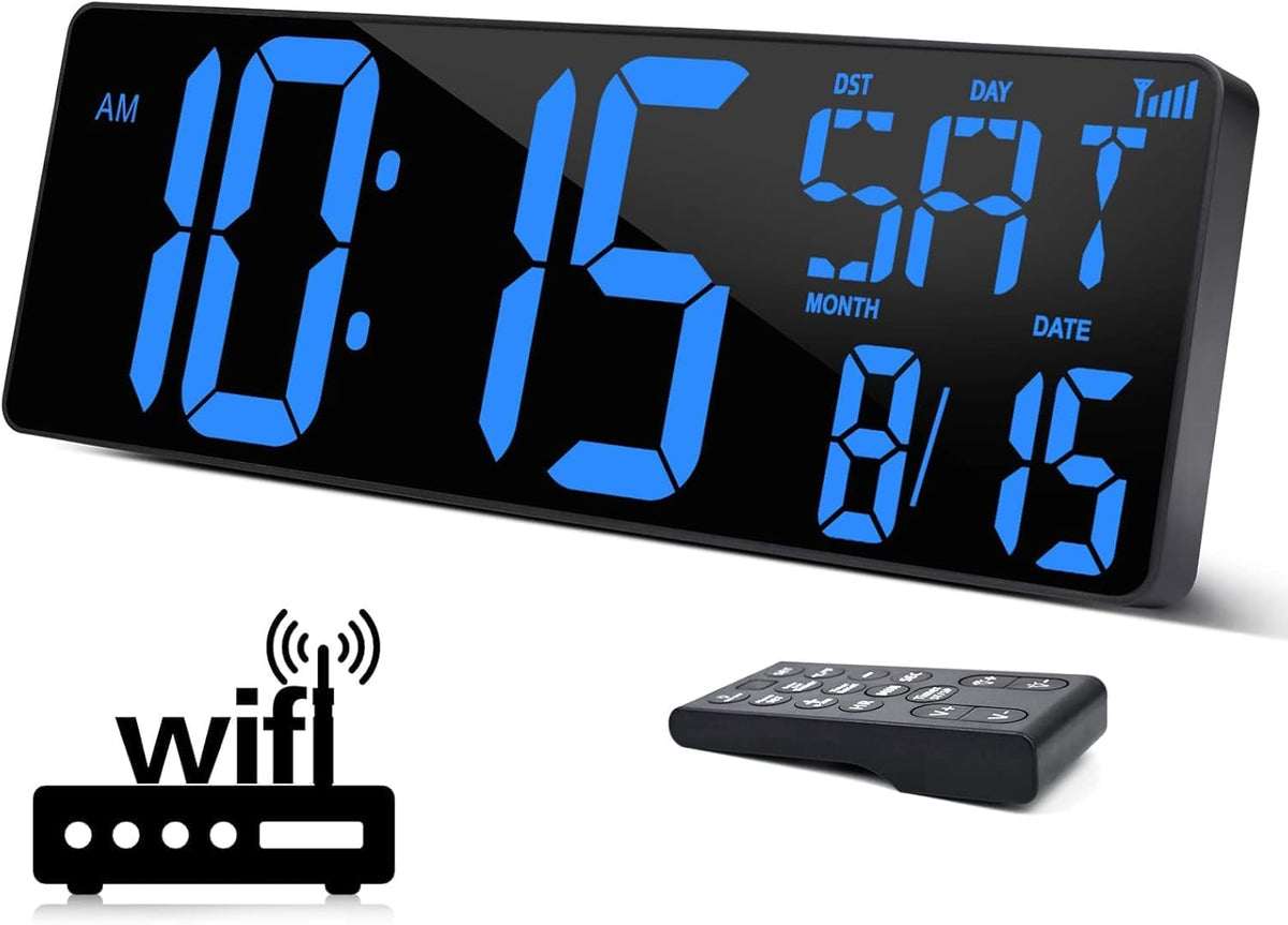 xrexs 16.5 in large digital wall clock wifi, main product view