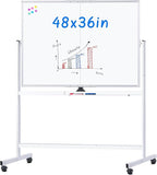 maxtek Rolling Whiteboard, 48x36 Large Magnetic White Board by Maxtek