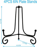 HENABLE 4PCS Premium Black Iron Plate Stands - Image 2