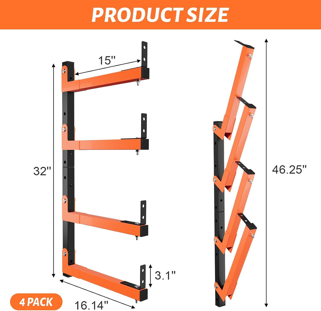 32" lumber storage rack, upgrade folding lumber rack shown in use