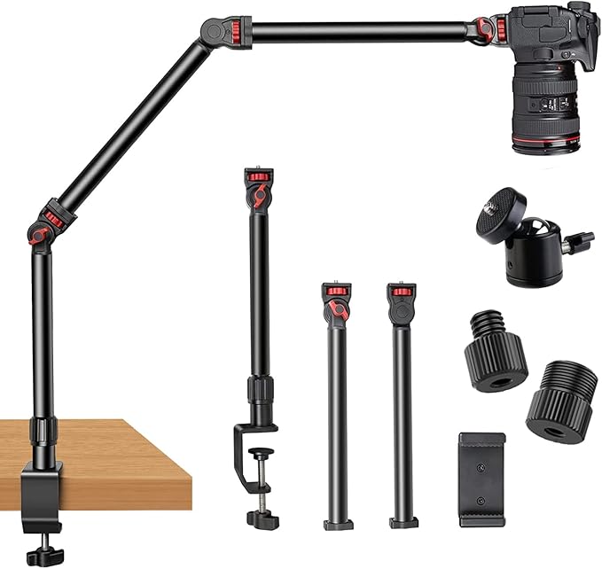 DImotliyor Overhead Camera Mount Desk Stand, 3-Section Flexible Detachable by DImotliyor