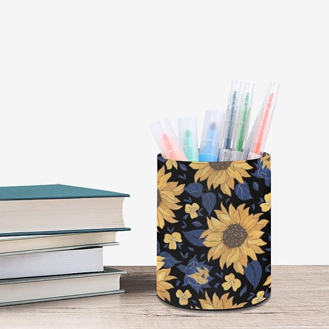DIYYAO Personalize Sunflower Pattern Circular Pen Holder - Image 6
