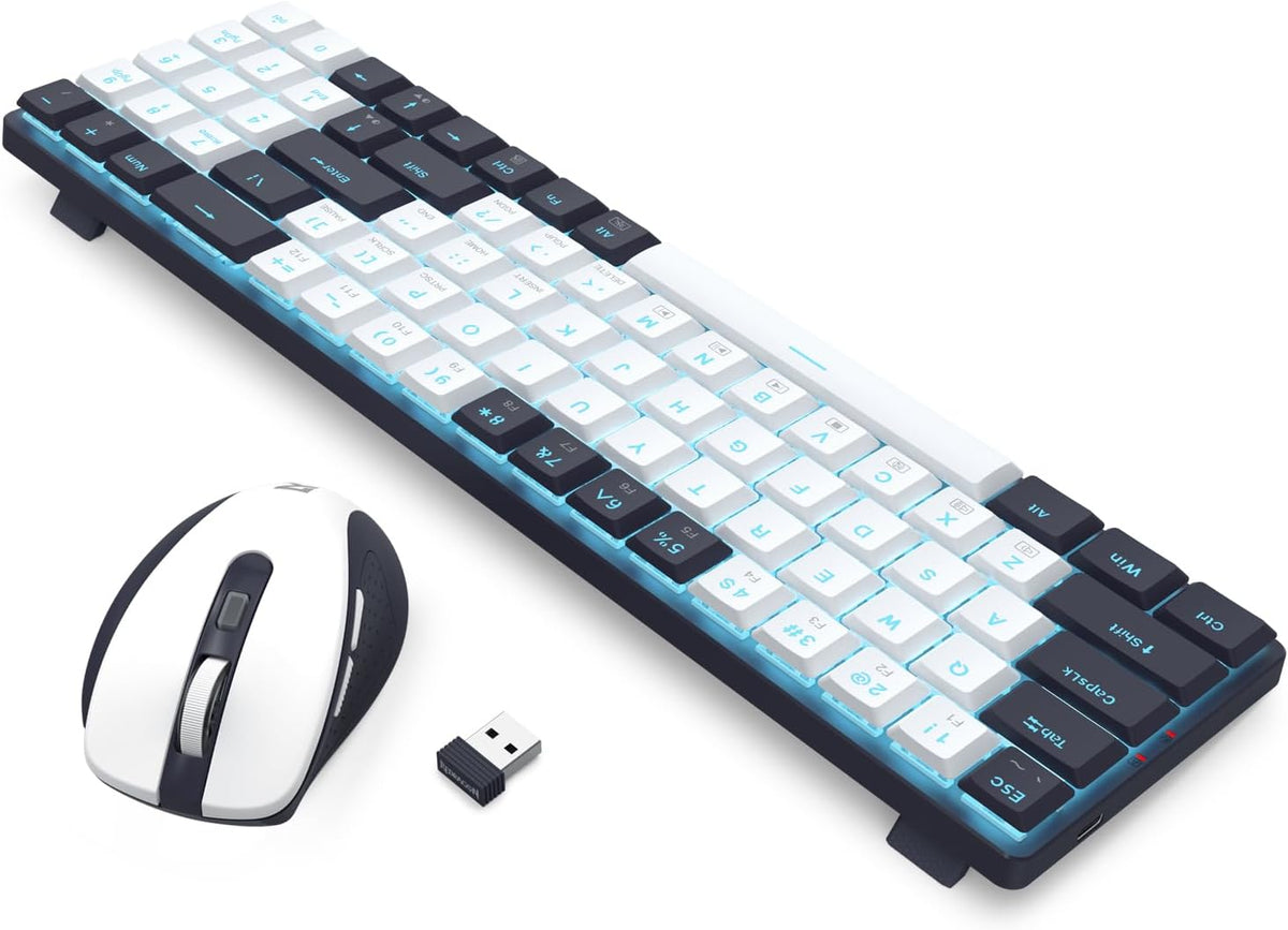 Redragon BS8773 Wireless Keyboard and Mouse Combo, 78 Keys 2.4Ghz Wireless Lo...