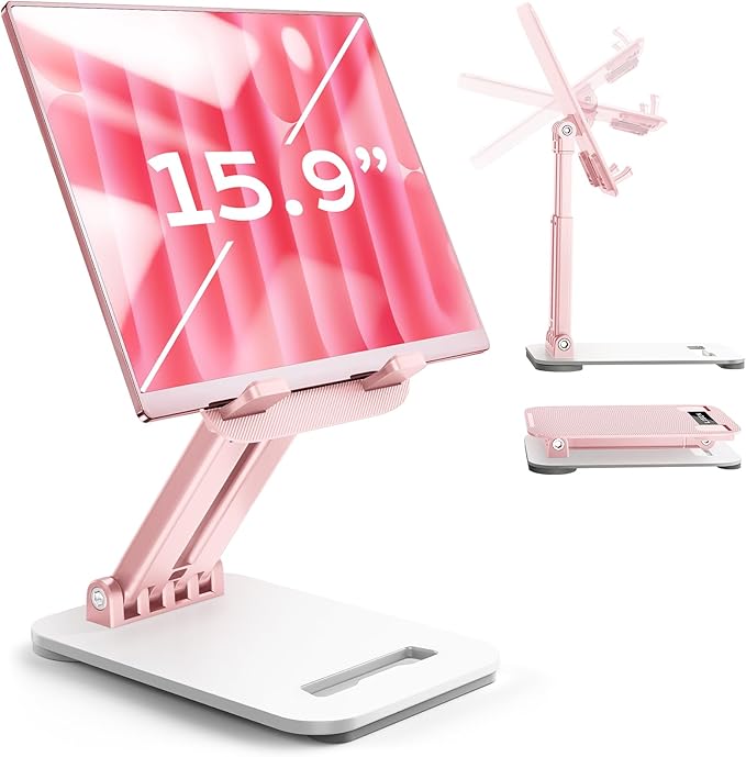 LISEN Pink Desk Accessories for iPad Office Supplies Desk Decor for Women by Lisen