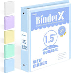 BinderX Extra Durable 1.5 Ring Binder, Round Ring 1.5 Inch Binders, Fits 325 by Sooez