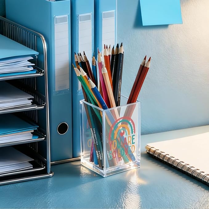 QYUVK You Are So Love Acrylic Cosmetic Holder, Storage Box - Image 4