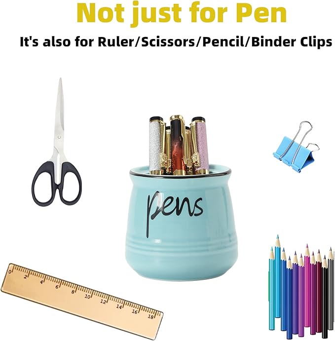 ONTUBE Porcelain Pens Holder Stand, Ceramic Pencils Holder - Image 5