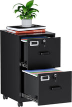 miiiko 2 drawer file cabinet with lock, vertical shown in use