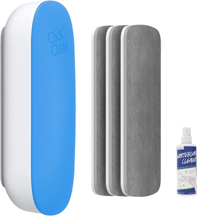 CLICK CLEAN Replaceable Dry Erase Board Eraser, 4-in-1 Magnetic Whiteboard by CLICKCLEAN
