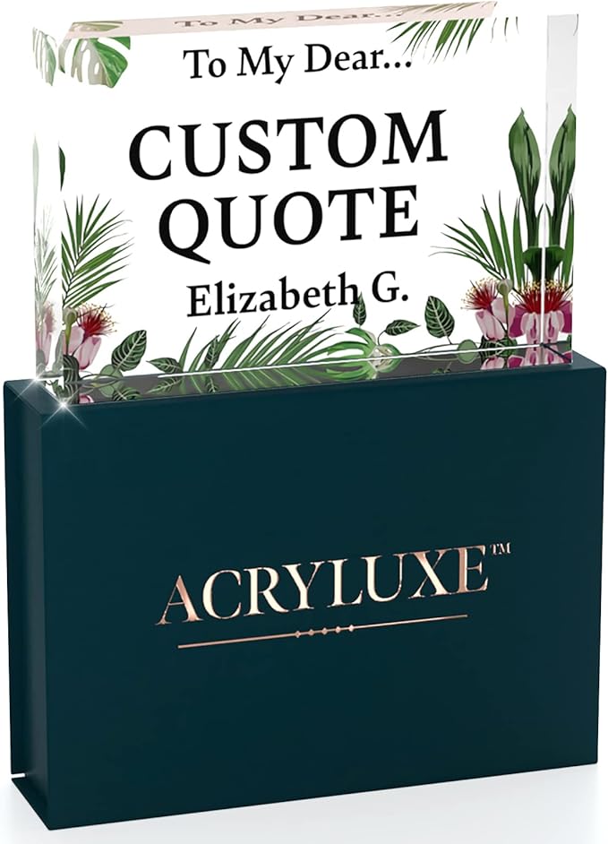 Personalized Gifts, Custom Quote Block Letter Board, Crystal-Clear Acrylic by MySignCenter