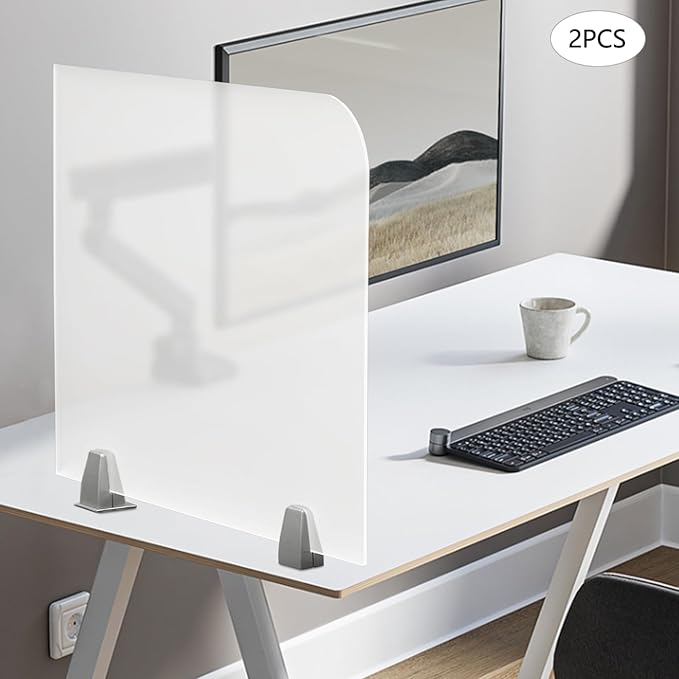 Desk Divider, Privacy Desk Screen, Frosted Acrylic Partitions - Image 6
