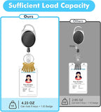 Retractable Badge Holder with Carabiner Reel Clip and Key Ring - Image 5