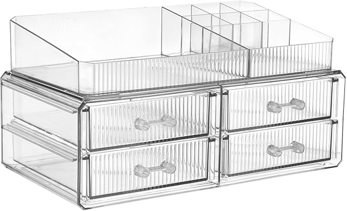ZHIAI stackable storage drawer, transparent cosmetics storage box, cosmetics - Image 2