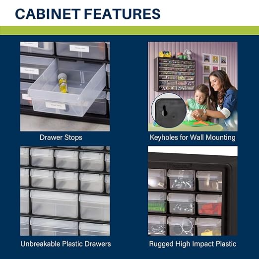 Akro-Mils 44-Drawer Plastic Drawer Storage Cabinet - Image 3