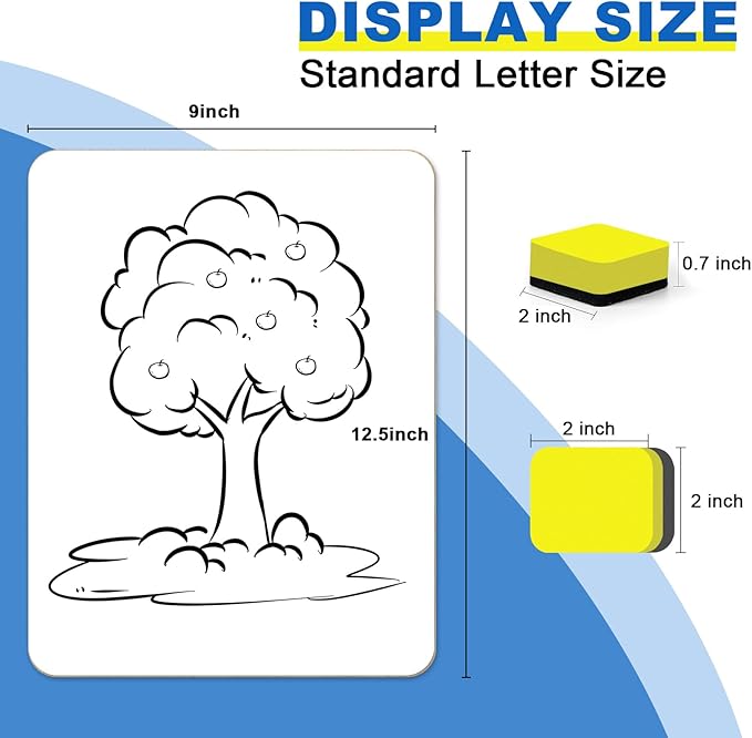Dry Erase Lapboards, HERKKA 15 Pack Double Sided Small Dry Erase Whiteboards 9 - Image 2