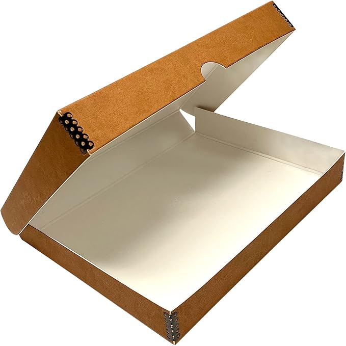 Lineco Folio Storage Box, Faux Leather Cover, Clamshell Design, 9.5x12.5x1.75 by Lineco