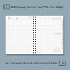 POPRUN 2026 Planner with Hourly Schedule, Vertical Layout - Image 3
