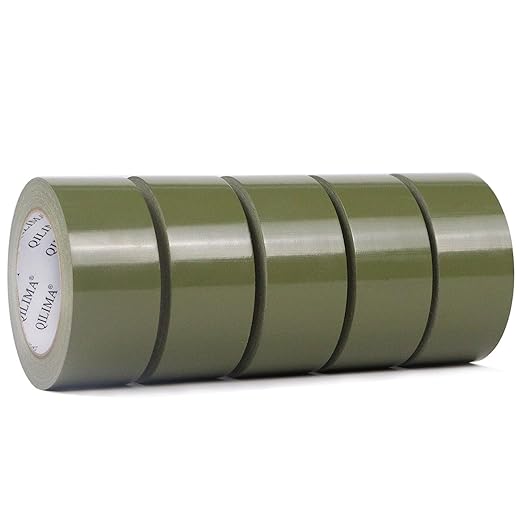 QILIMA 5-Pack Olive Green Duct Tape, Industrial, Professional Use, 2 Inch X 30 by QILIMA