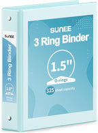 SUNEE 3 Ring Binder 1.5 Inch 1 Pack, Pastel Blue by SUNEE