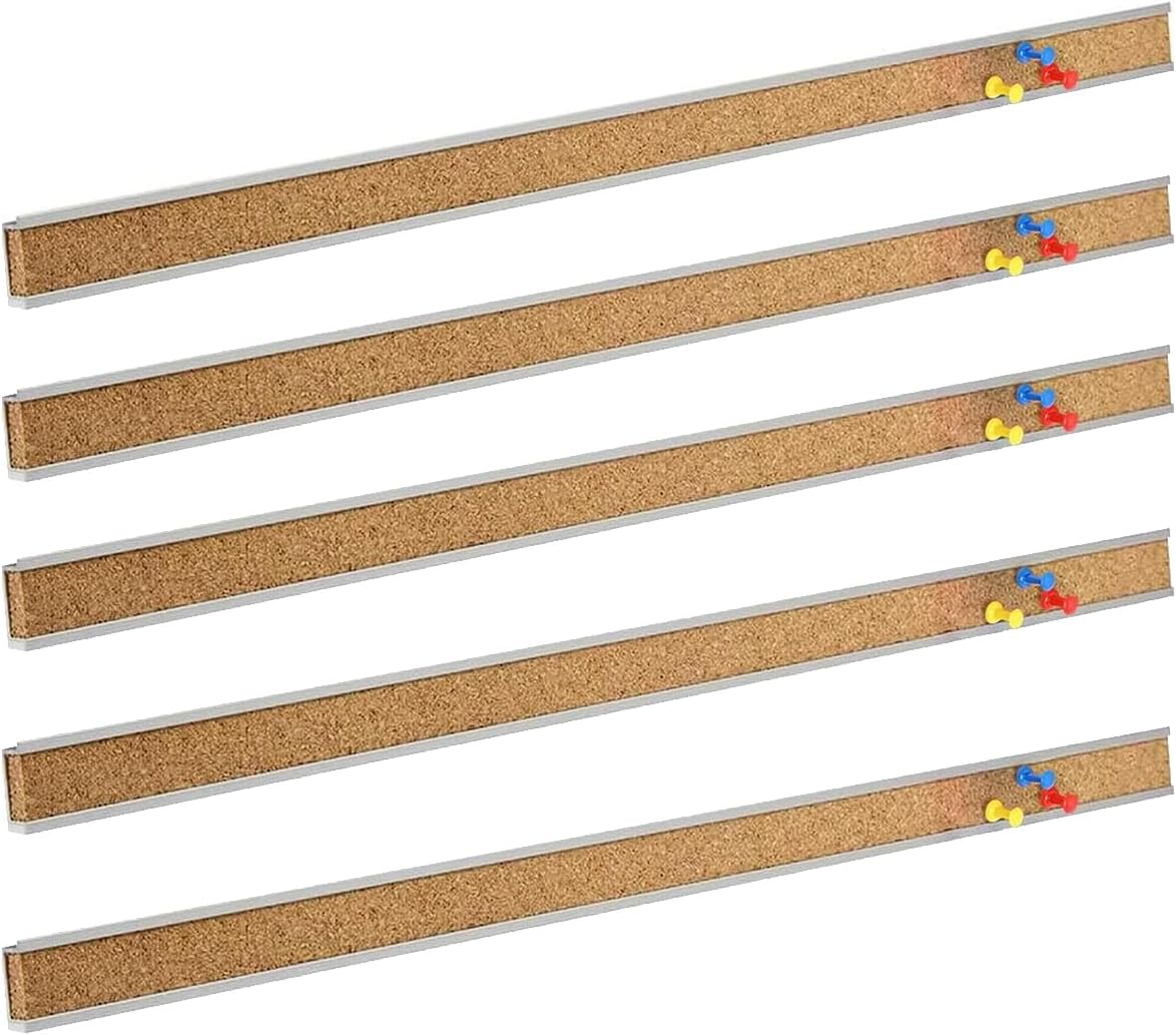 Corksidol Bulletin Bar Strip, Cork Board, Cork Strips, 48" x 1", Cl...