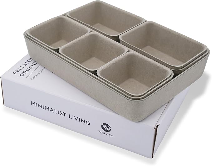 Welaxy Desk Drawer organizer trays Felt storage bin Sleek Minimalist Lifestyle by Welaxy