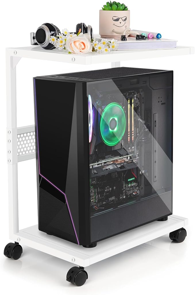 Bfttlity PC Stand Computer Tower Stand 2-Tier Metal CPU Holder by Bfttlity
