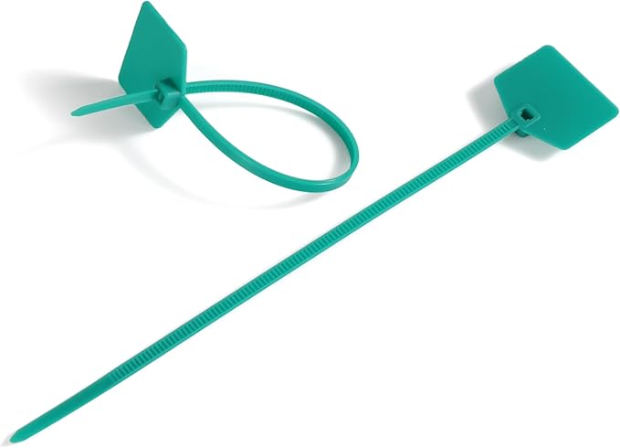 6 in Marker Nylon Cable Ties, Plastic Water Proof Tags, Self-Locking Written-on by QSFPTEK