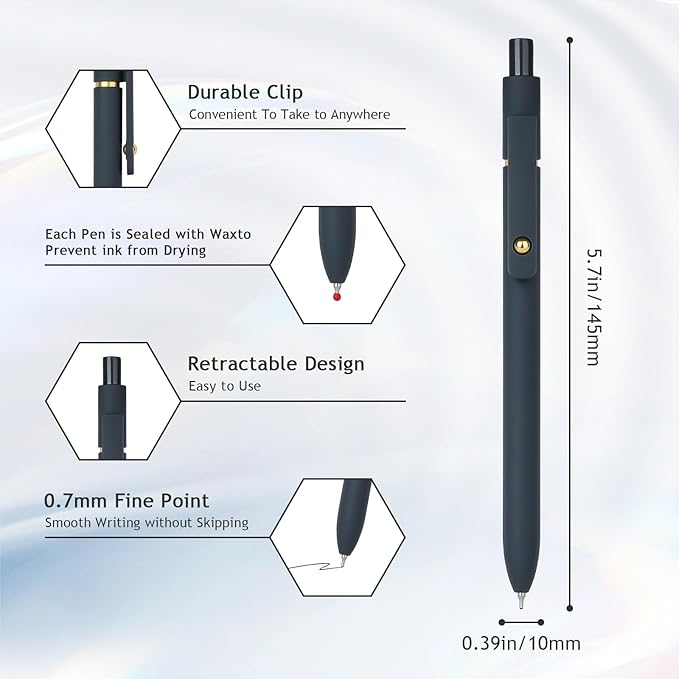 Ddaowanx Gel Pens, 0.7mm Quick Dry Black Ink, Fine Point Smooth Writing Pens - Image 2