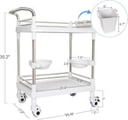 Mobile Utility Cart with Wheels Professional Medical Trolley Cart 220 Lbs Load - Image 2