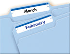 Avery File Folder Labels on 4" x 6" Sheet, Easy Peel, White/Blue, Print & Handwrite, 2/3" x 3-7/16", 252 Labels (5200)
