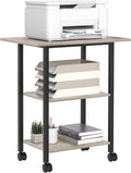 Lerliuo 3-Tier Printer Stand, Industrial Mobile Printer Table by Lerliuo