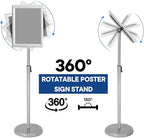 Adjustable Poster Stand Holder Heavy Duty Snap Open Aluminum Pedestal Floor - Image 3