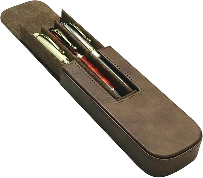MIVLXLX Leather Triple Pen Case Pencil Pouch Holder - Image 8
