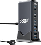 880W USB C Charger Block, 10-Port USB C Charging Station GaN IV Travel by SMSASOEO