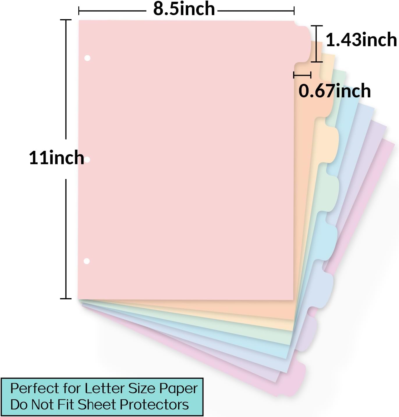 Sooez 8 Tabs Plastic Write & Erase Binder Dividers with Tabs, 1 Set | Long-Lasting Dividers for 3 Ring Binder, Cute Pastels Binder Dividers Organizers for Student, Teacher, Office, Beige Color