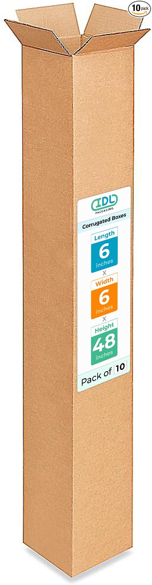 Tall Moving & Shipping Boxes 6x6x48 inches by IDLPackaging