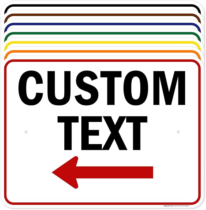 Custom Arrow, Custom Directional Sign, Left Arrow, 18x24 Inches, Rust Free .063 by MySignCenter